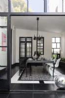 Black and white modern dining room
