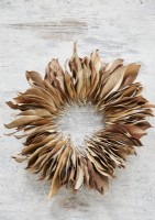Detail of dried leaf wreath