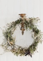 Detail of rustic Christmas wreath