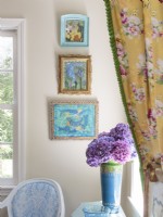 In vases and on textiles, flowers grace Jennifer's rooms.