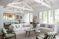 Modern open plan white country living space