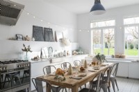 Modern white kitchen-diner