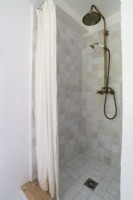 Detail of small shower cubicle 