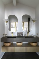 Elegant contemporary sinks in modern bathroom