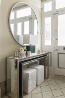 Mirrored console table in modern classic style hallway