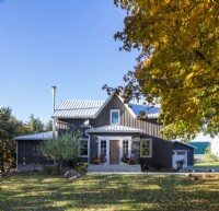 Country house exterior in autumn 