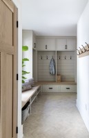 Neutrally decorated mud room