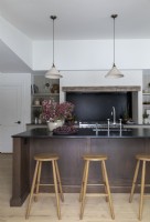 Brown and white modern kitchen