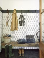 Entry mudroom with boots and bags