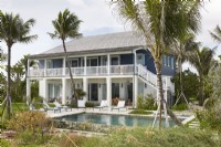 Back exterior with pool of Bakers Bay project on the Bahamas