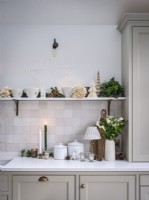 Modern country shaker kitchen with Christmas ornaments
