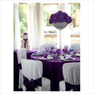 wedding reception modern contemporary purple white celebrations decorations