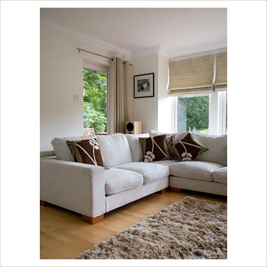 Living Room Window Treatments on Gap Interiors   Corner Sofa In Modern Living Room   Picture Library