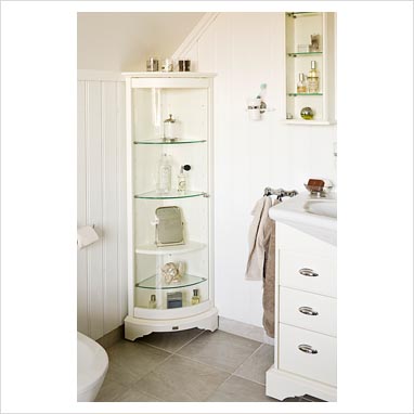 Bathroom Vanity Mirror on Gap Interiors   Corner Shelf Unit In White Classic Bathroom   Picture