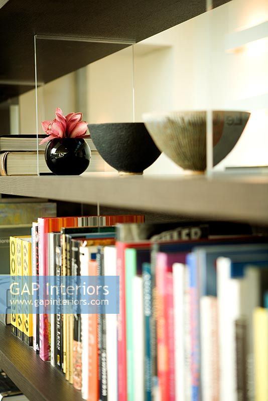 Detail of book shelves