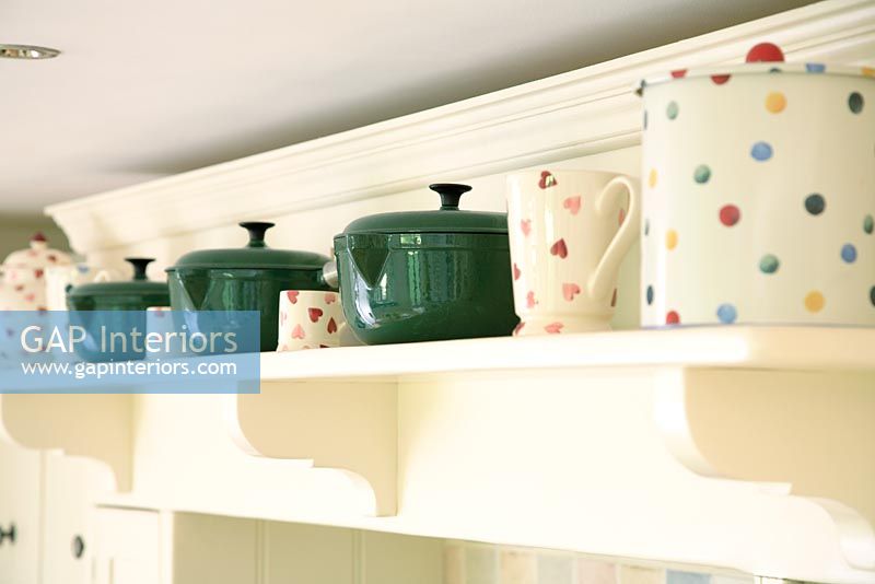 Detail of kitchen shelf
