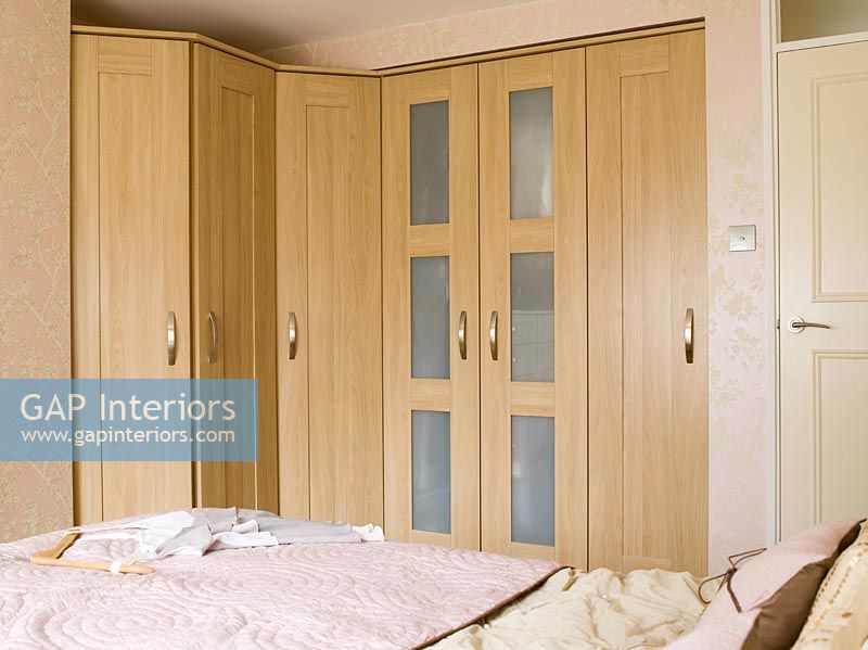 Modern bedroom with fitted wardrobes