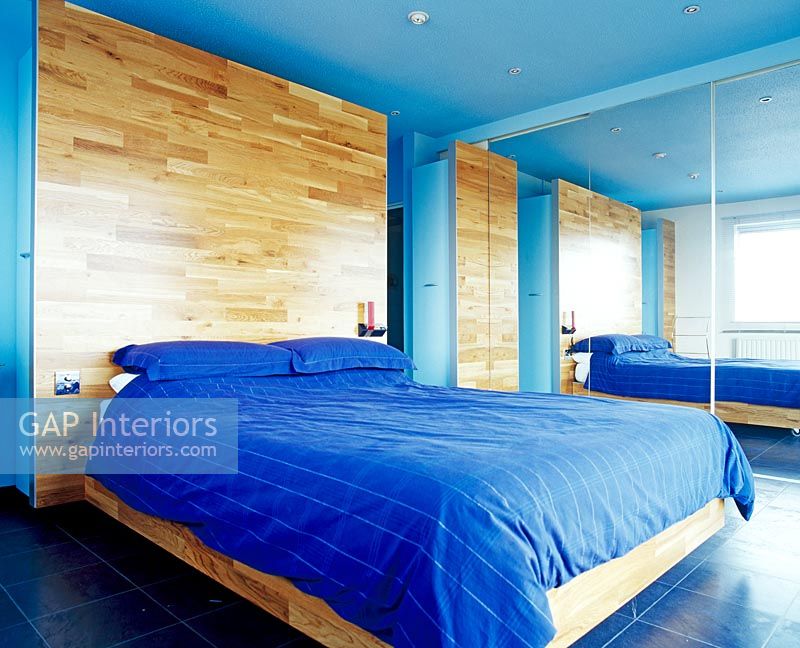 Modern blue bedroom 