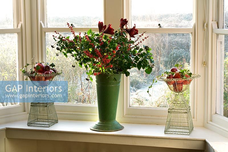 Flowers on windowsill