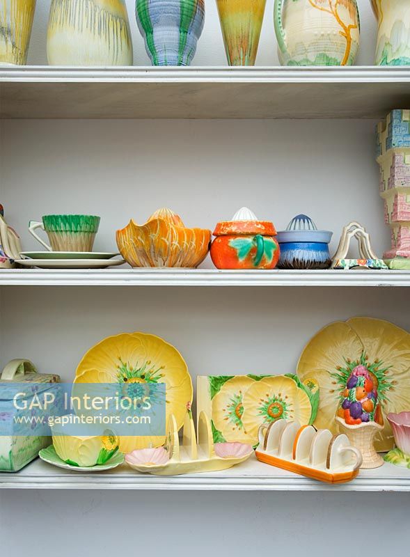 Clarice Cliff pottery on display