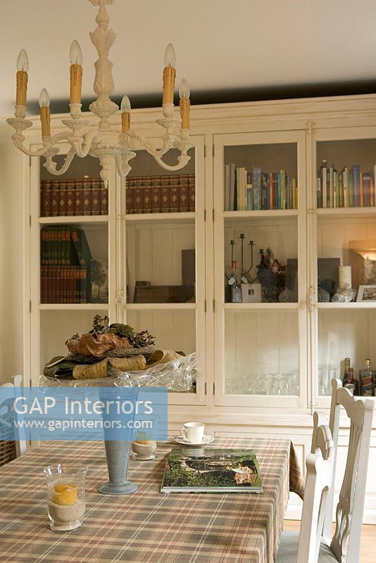 Modern dining room with china cabinet bookcase