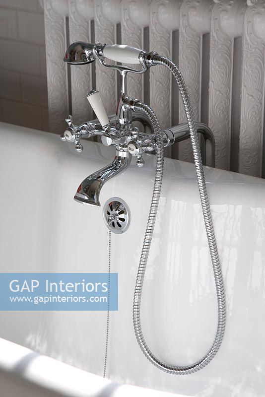 Classic bath mixer taps and shower head 
