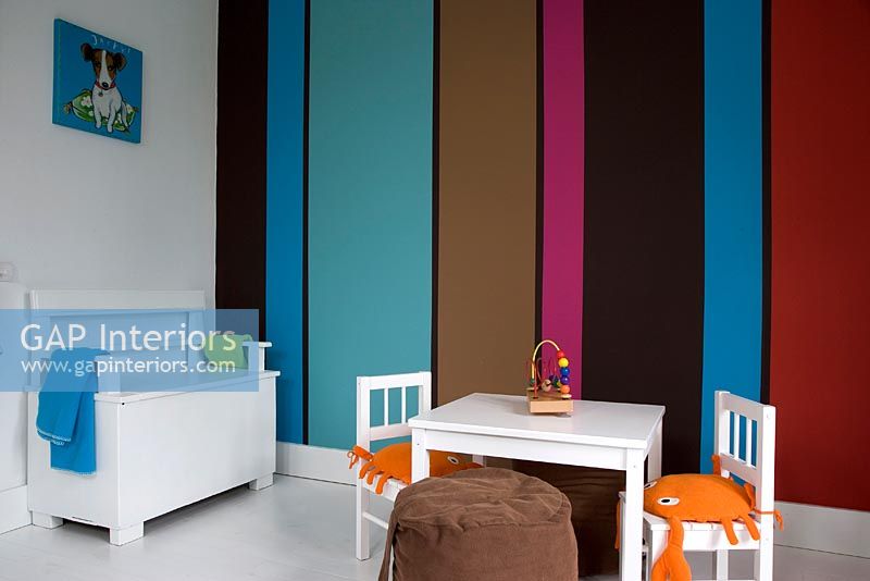 Childrens room with feature wall 