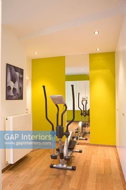 Cross trainer in modern home gym