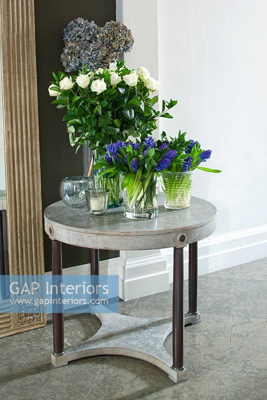 Flowers on console table 