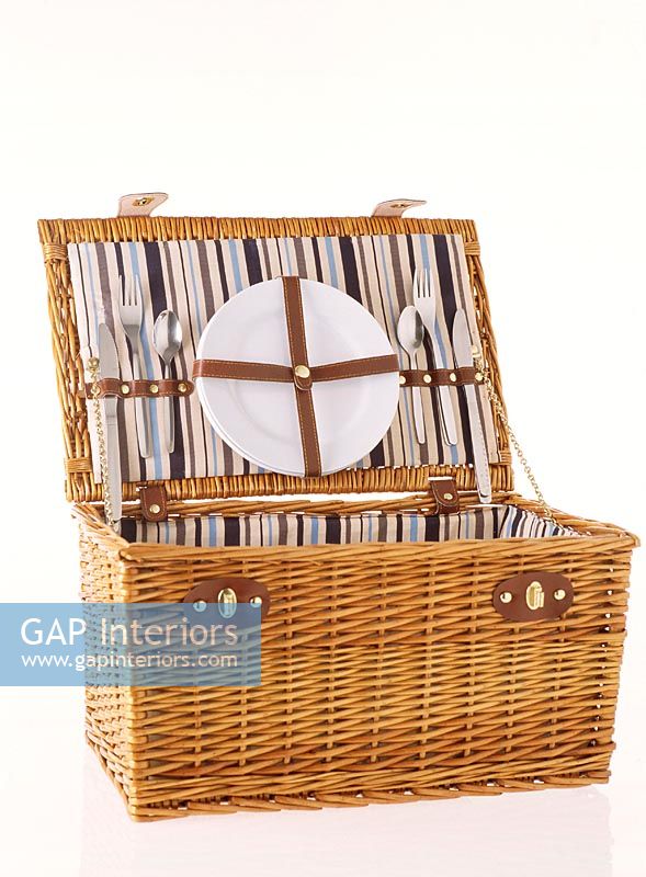 Open picnic basket