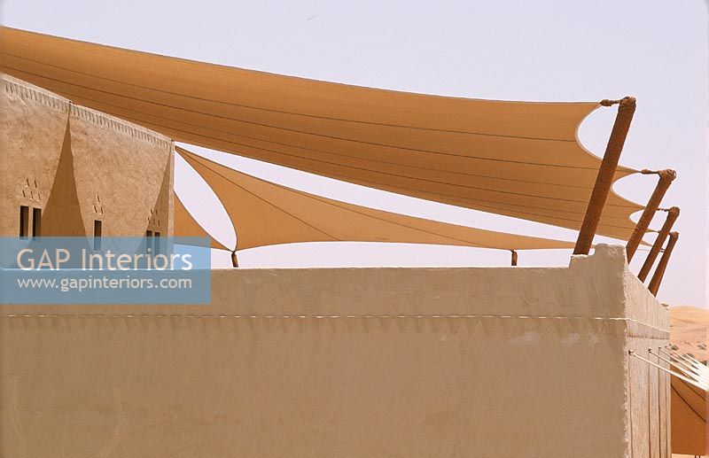 Desert home with canvas canopy