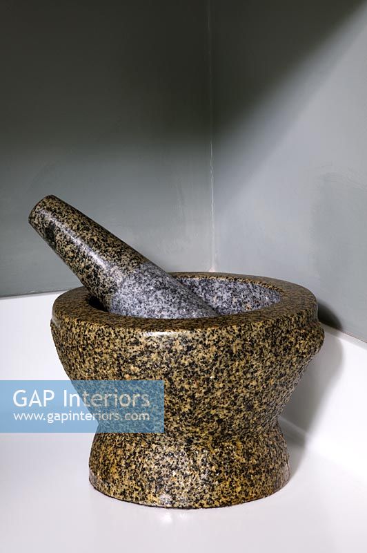 Detail of granite pestle and mortar