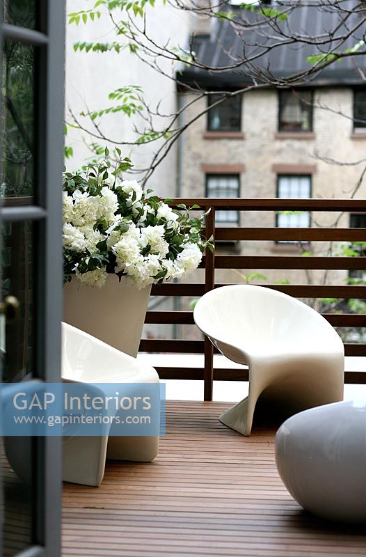Modern balcony with chairs