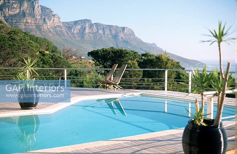 Swimming pool with a view of mountains