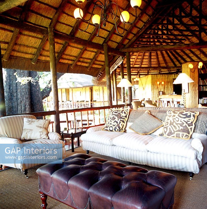 Spacious safari style living room