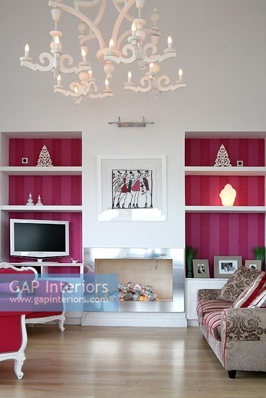 Modern pink living room 