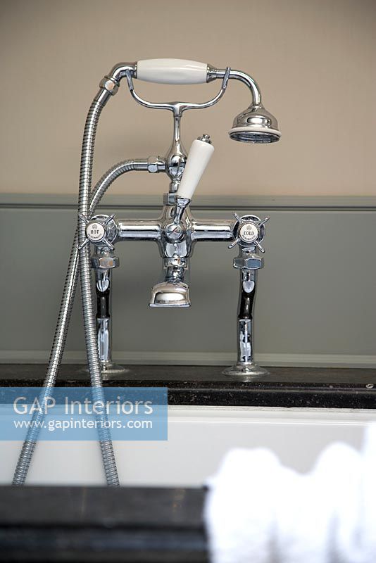 Classic shower head and mixer tap detail 