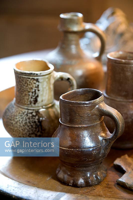 Old goblets and jugs detail 