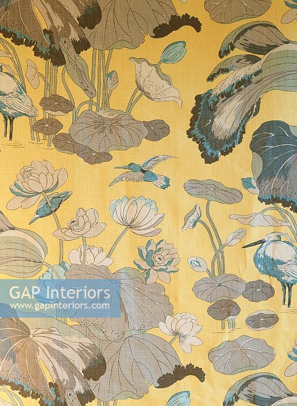 Detail of floral pattern wallpaper