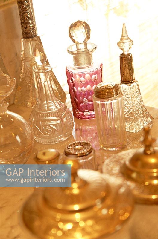Collection of antique perfumes bottles 