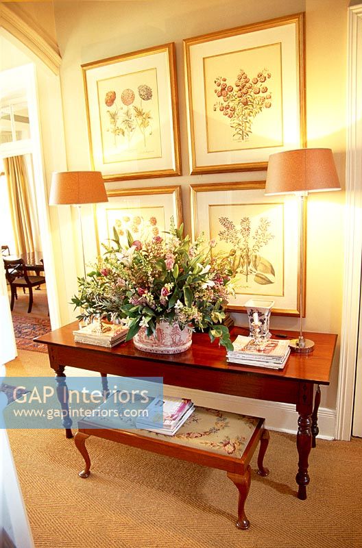 Console table in hallway