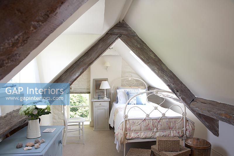 Country style bedroom in loft