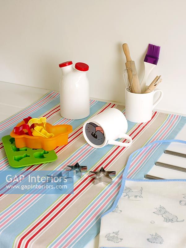 Colourful children's cooking equipment