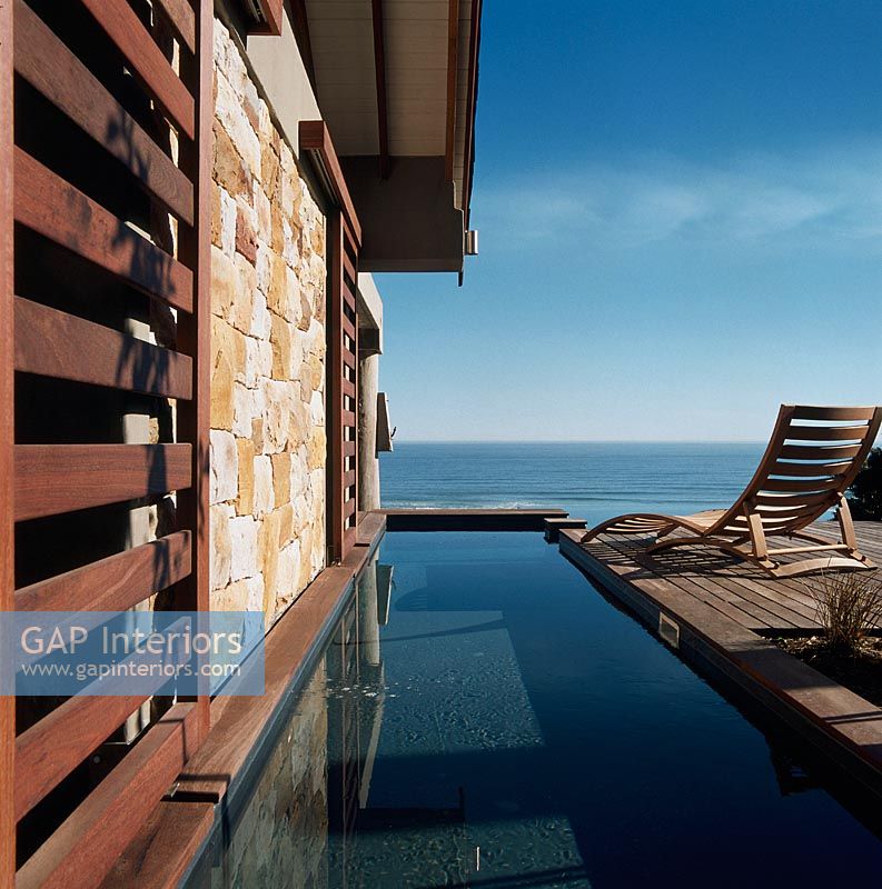 Deck and pool with ocean view
