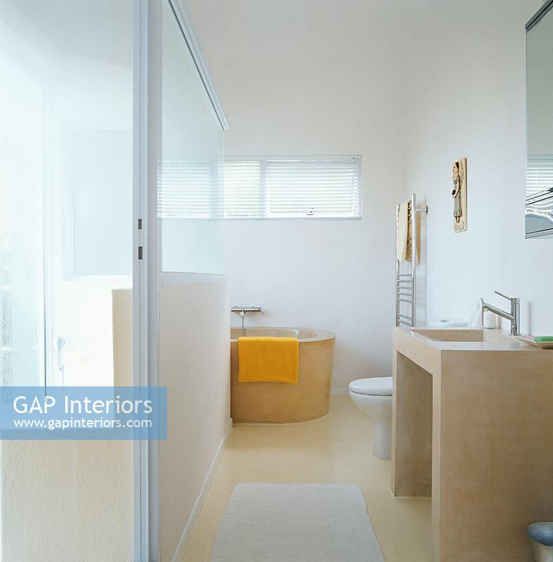 Modern bathroom with bathtub and sink