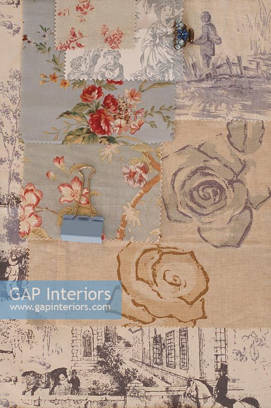 Floral pattern fabric samples