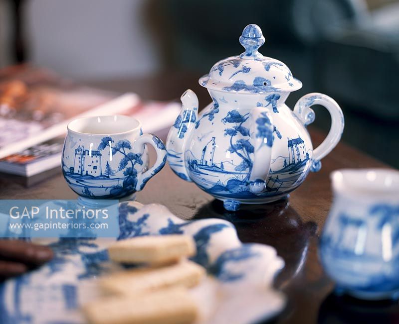 Detail of china tea set
