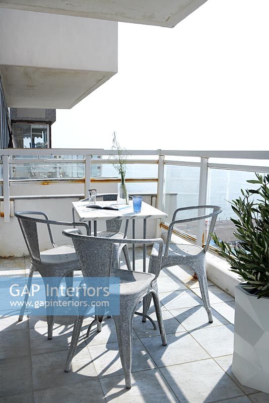 Modern balcony with seaview