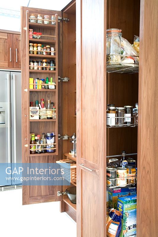 Storage cupboards in modern kitchen 