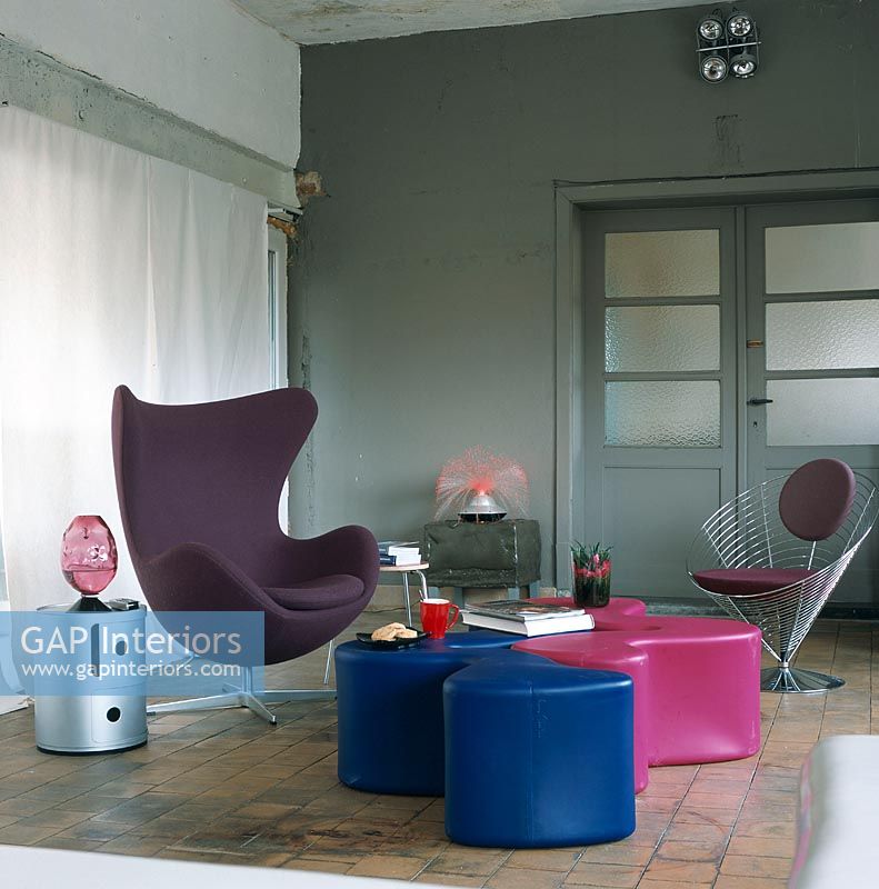 Colorful modern living room